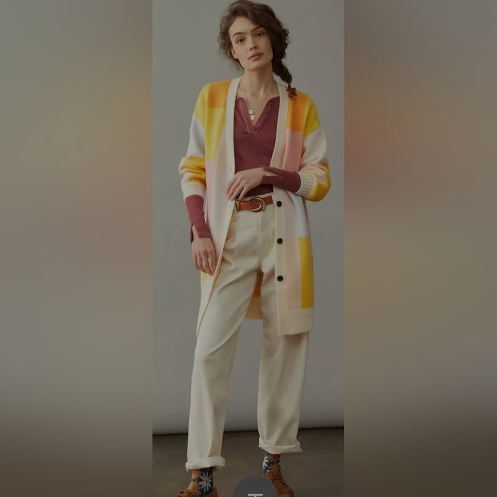 ANTHROPOLOGIE Amadi Lexie Colorblocked Cardigan SIZE S